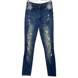 Fashion Nova Distressed Skinny Jeans Size 11 Style# AP4357